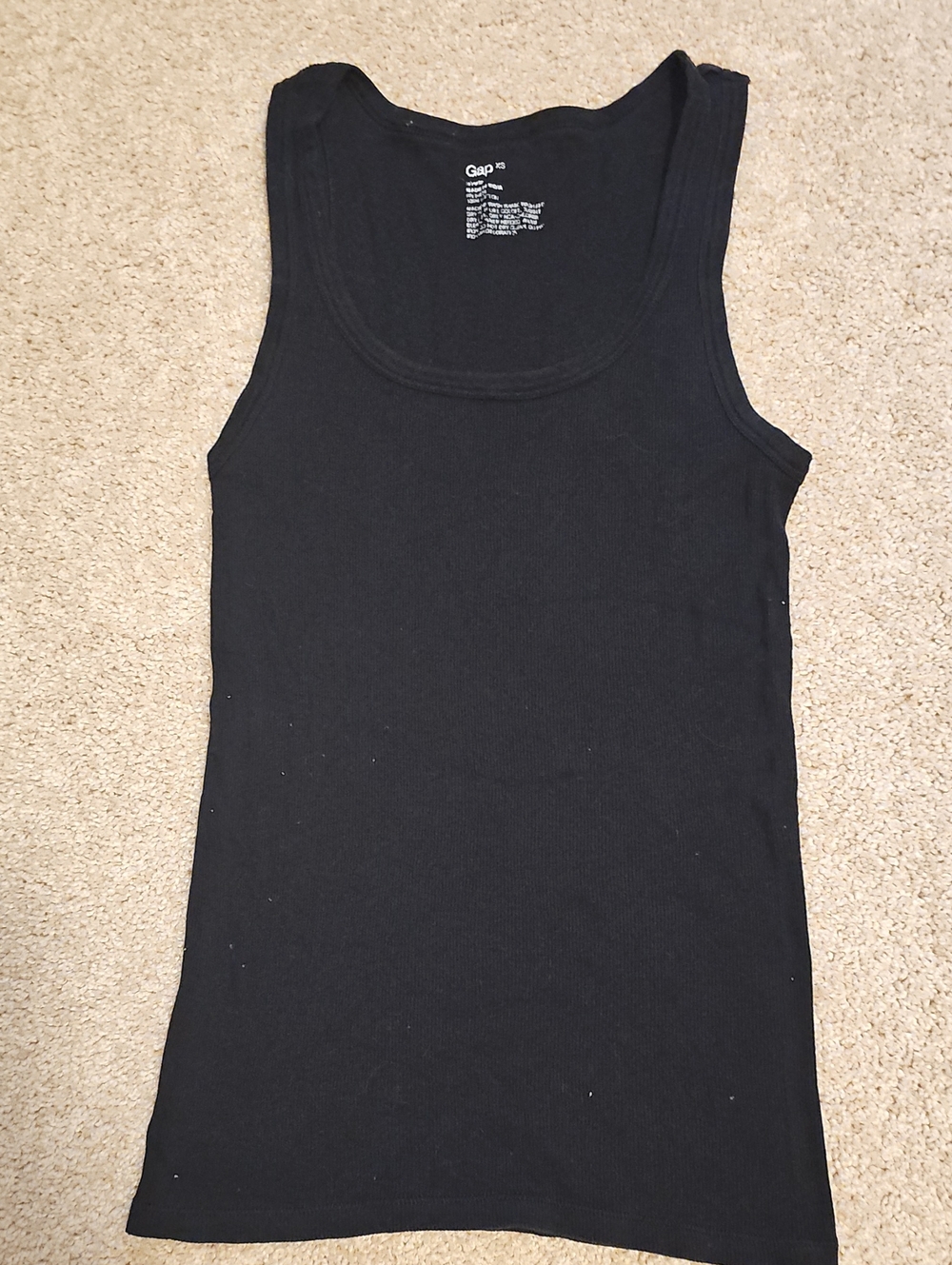 GAP Black Ribbed Scoop Neck Tank